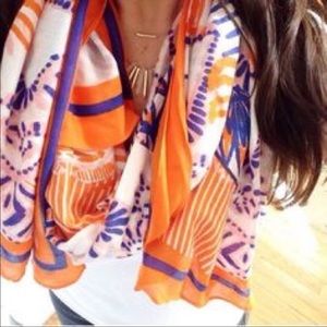 Stella & Dot Union Scarf - Orange & Royal Blue